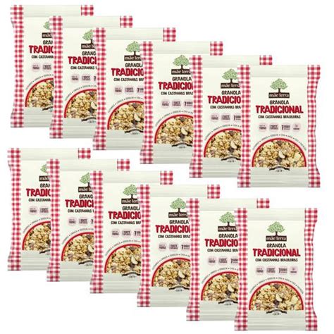 Kit 12x Granola Tradicional Castanhas Brasileiras Mãe Terra 250g