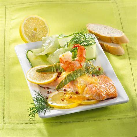 Berbackener Lachs Mit Garnelen Und Avocado Rezept Lecker