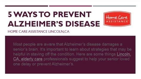 Ways To Prevent Alzheimers Disease Ppt