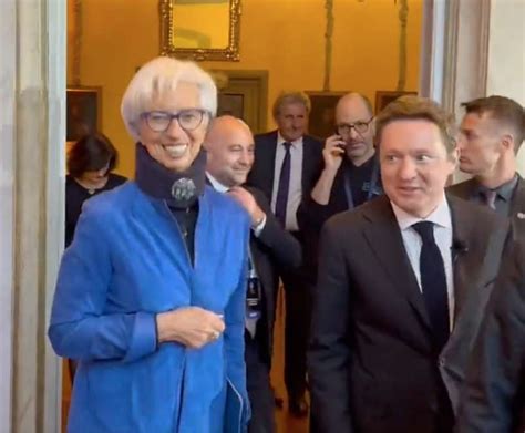 Christine Lagarde A Firenze Con Andrea Ceccherini Presidente Dell