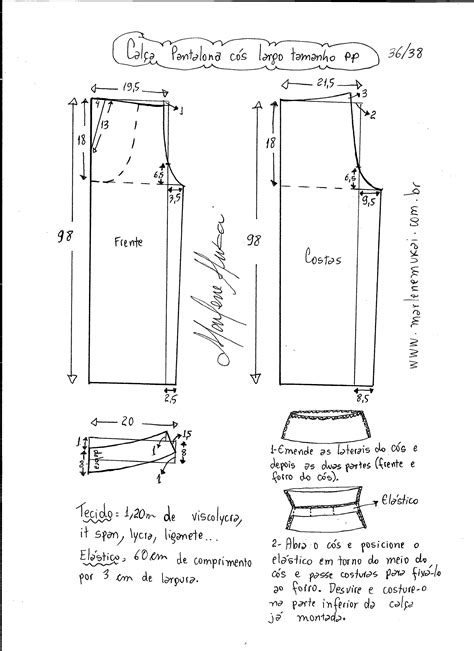 Cal A Pantalona C S Largo De Malha Diy Molde Corte E Costura