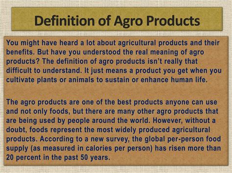 PPT - Definition of Agro Products PowerPoint Presentation, free ...