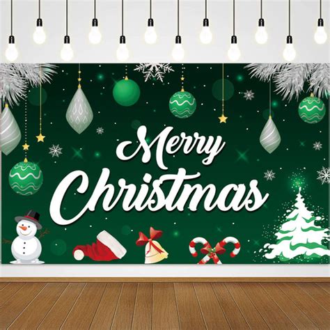 5x3ft Green White Christmas Theme Photography Background Christmas ...