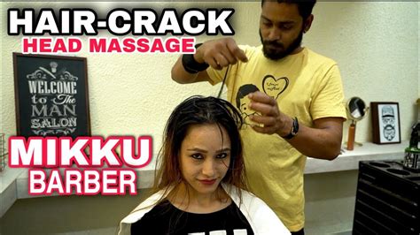 Mikku Barber Taking Hair Cracking Head Massage With Neck Cracking By