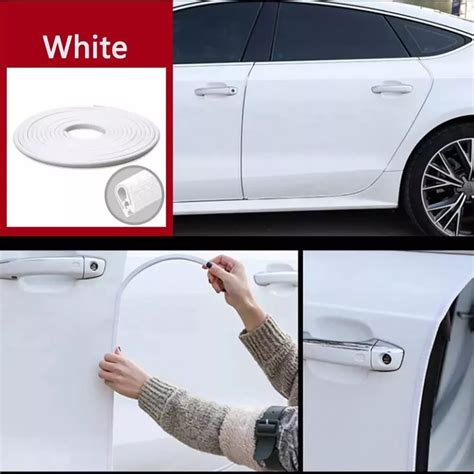 Ripley Moldura Protecci N Puerta Auto Universal Tipo U Blanco