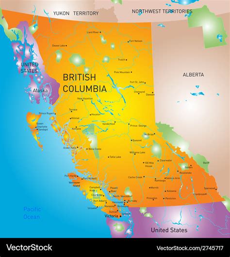 British Columbia Map With Cities