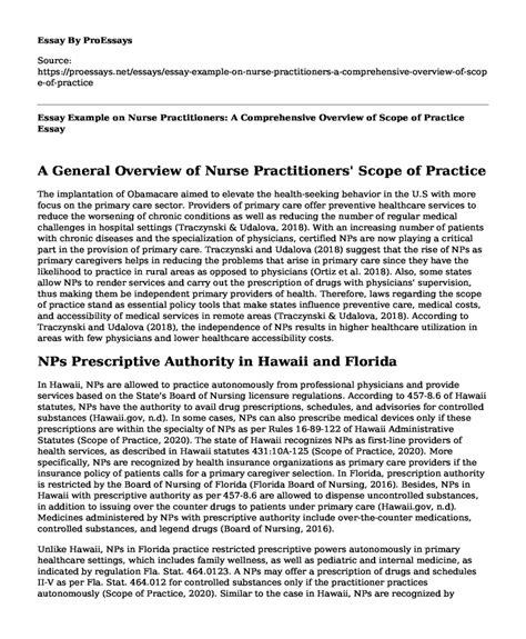 Essay Example On Nurse Practitioners A Comprehensive Overview Of