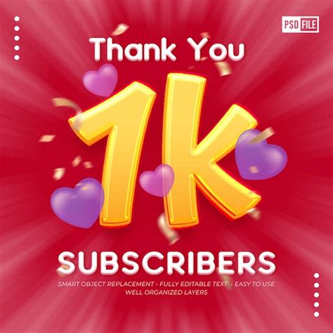 Premium Psd Thank You K Subscribers Celebration Social Media Banner