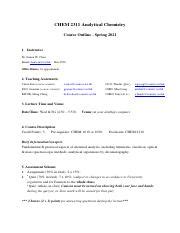 Syllabus Pdf Chem Analytical Chemistry Course Outline