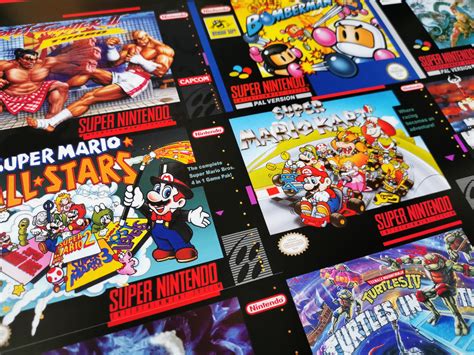 Super Nintendo Box Art Poster High Quality A1a2 Prints Etsy