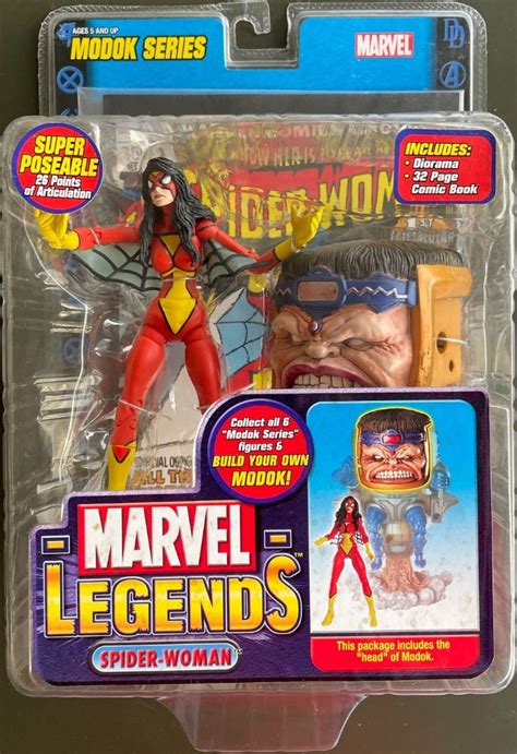 Marvel Legends Spider Woman Action Figure Modok Baf Wave By Toy Biz