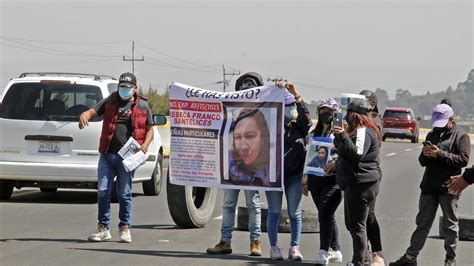 Rebeca Franco Santelices bloquean la autopista México Puebla y piden