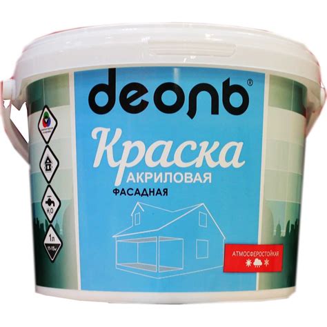 Акриловая фасадная краска Деоль белоснежная, матовая, влагостойкая, 2.7 ...