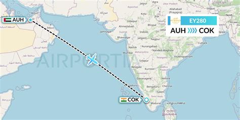 EY280 Flight Status Etihad Airways Abu Dhabi To Cochin ETD280