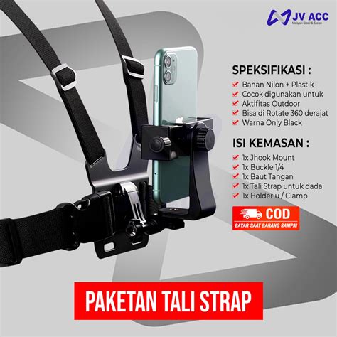 Jual 1 PAKET TALI STRAP HP GO PRO HERO ACTION CAM DUDUKAN DADA YOUTUBER