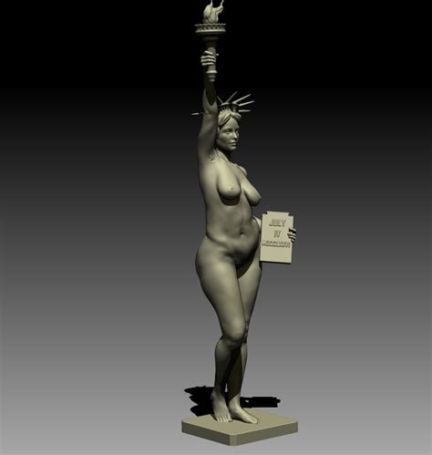 The Nude Statue Of Liberty Female Figurine STL File For D