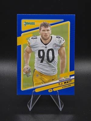 donruss press proof blue  tj watt var steelers ebay