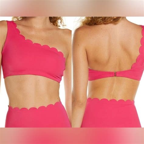 Chelsea28 Swim Chelsea28 Pink Scallop Oneshoulder Bikini Top