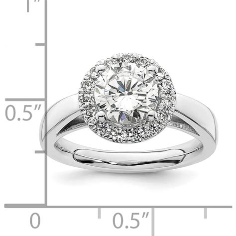 14K White Gold Halo (Holds 1.5 Carat (7.5mm) Round Center) 3
