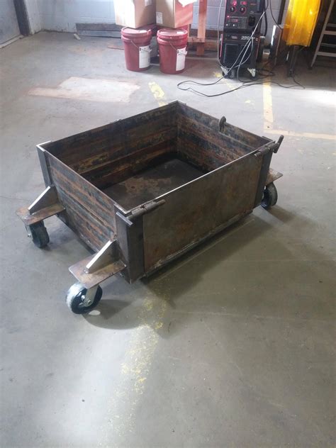 Mobile scrap bin for beveler table cutoffs | Scrolller
