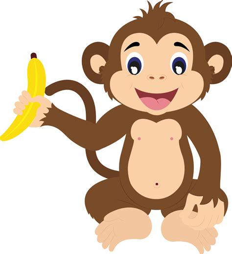 Scimmie Tenere Un Banana Cartone Animato Personaggio 13266218 Arte