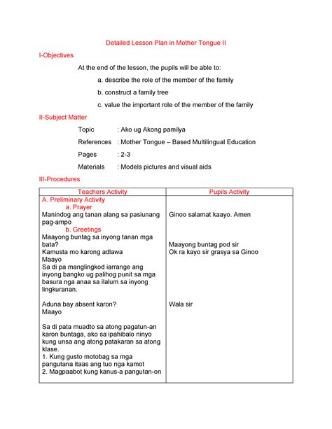 Detailed Lesson Plan In Mtb Mle PDF Lesson Plan Cognition 45 OFF