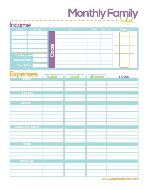 20 Personal Budget Planner Template