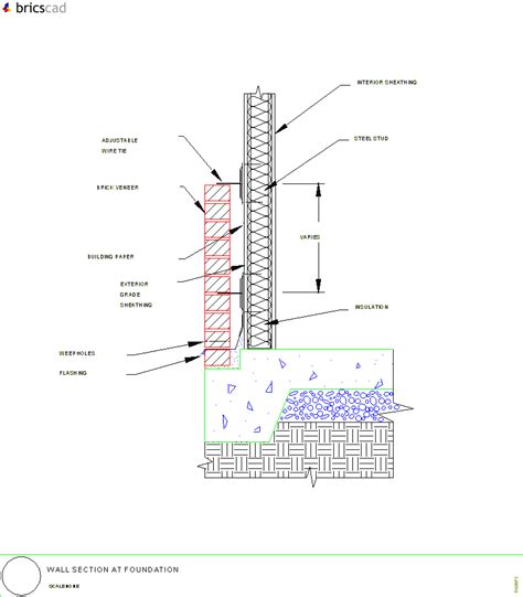 Wall Section At Foundation Aia Cad Details Zipped Into Winzip Format