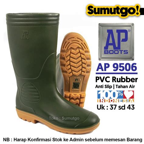 Jual Ap Boots Hijau Sepatu Karet Pvc Boot Hujan Tinggi Anti Air