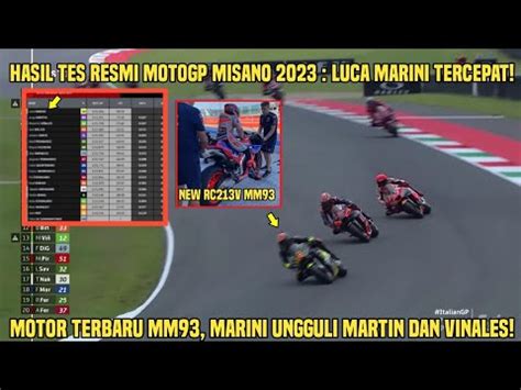 Luca Marini Tercepat Hasil Tes Resmi MotoGP Misano 2023 Sesi 1 Motor