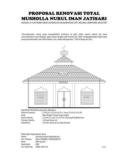 Proposal Renovasi Total Musholla Nurul Iman Jatisari Jatisariku