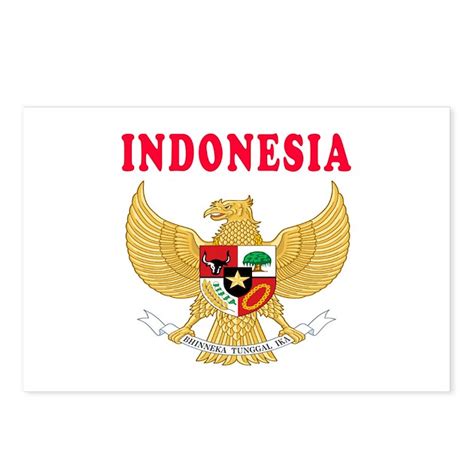 Indonesia Coat Of Arms Designs Postcards Package By Majortees