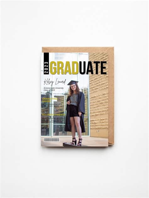 Printable Magazine Cover Graduation Announcement Editable Etsy