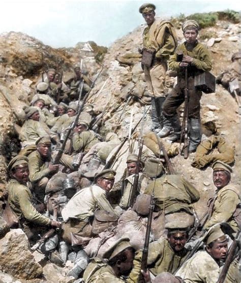 Russian Soldier On A Trench During The Kerensky Offensive 1917 R