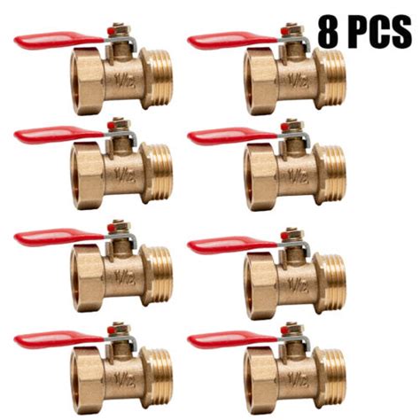 8 Pack 1 2 Male Female Npt Brass Ball Valve Water Air Tank Drain Shut