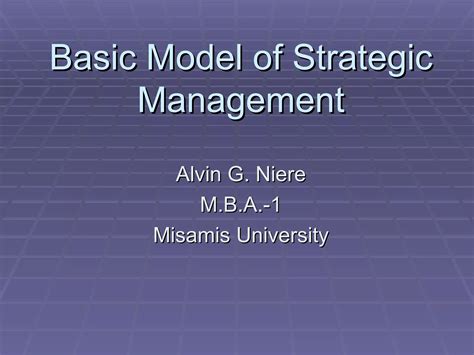 Basic Model Of Strategic Management Ppt