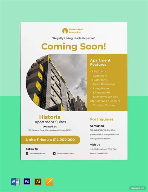 Coming Soon Real Estate Flyer Template in Illustrator, Photoshop, MS ...