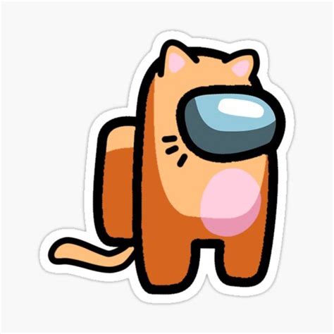 Among Us Crewmate Cute Cat Sticker Cute Cartoon Wallpapers Cute