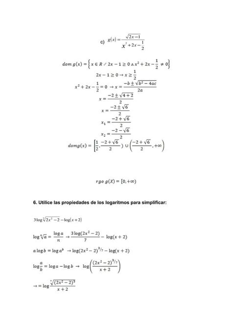 Asignación de ejercicios de Funciones PDF