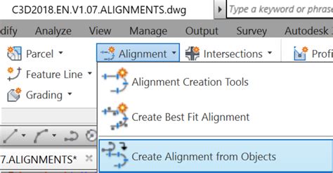 Civil 3D Alignment From Objects