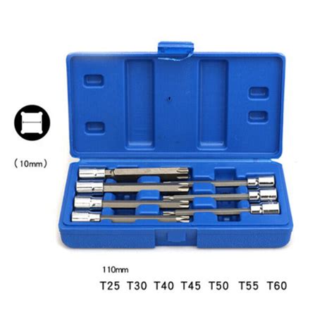 7Pcs Set 3 8 Inch Socket Tool Set Drive Extra Long Torx Star Bit