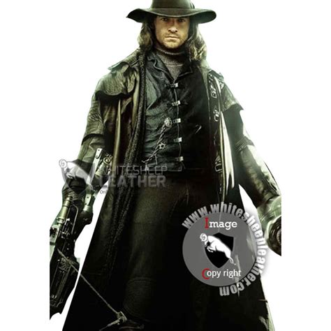 Hugh Jackman Gabriel Van Helsing Leather Trench Coat Free Shipping