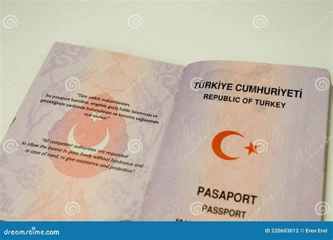 Turkish Passport Republic Of Turkey Stock Photo Image Of Identity