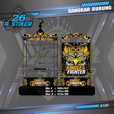 Stiker Decal Kandang Sangkar Burung Kicau Petarung Single Fighter Kotak