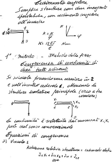 CEDIMENTO ANGOLARE SCIENZA DELLA COSTRUZIONI ESERCIZI