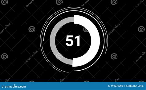 51 Fifty One Percent Number Circle Pie Diagram Chart Animated Stock