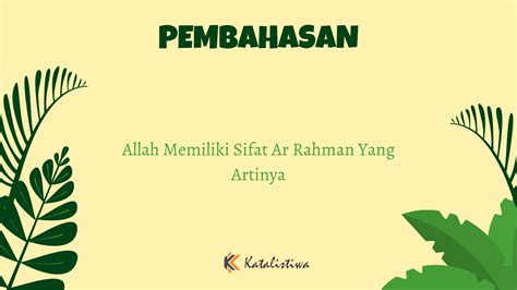 Allah Memiliki Sifat Ar Rahman Yang Artinya Katalistiwa