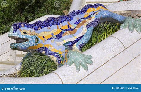 Antoni Gaudy S Salamander, Park Guell in Barcelona, Spain Stock Image ...