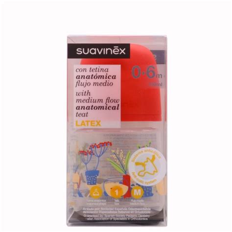 Suavinex Biberón con Tetina Látex Anatómica Flujo M 0 6m 150ml FarmaSoler