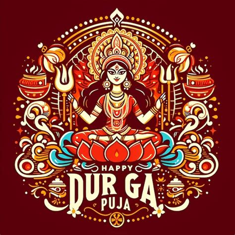 Happy Durga Puja Vector Durga Puja Design Premium Ai Generated Vector